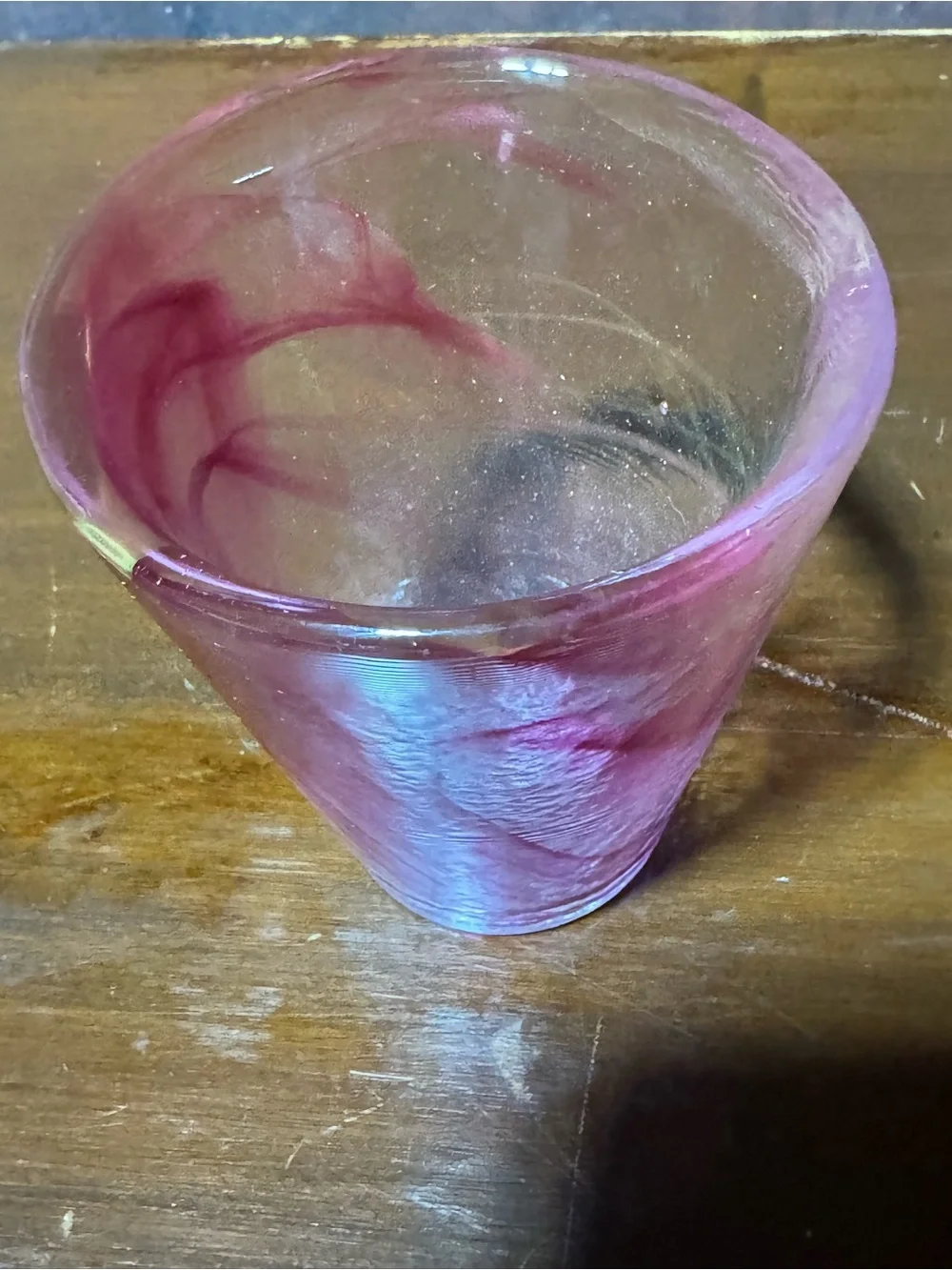 KOSTA BODA MINE PINK SWIRL ART GLASS VASE – ULRICA HYDMAN VALLIEN 4 1/4”